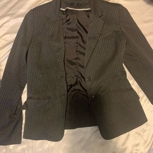 Good condition- pin stripe blazer- grey, size 8